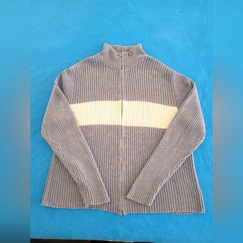 Ralph Lauren Polo Jeans Co Vintage Full Zip Sweater Men’s Size XL Gray